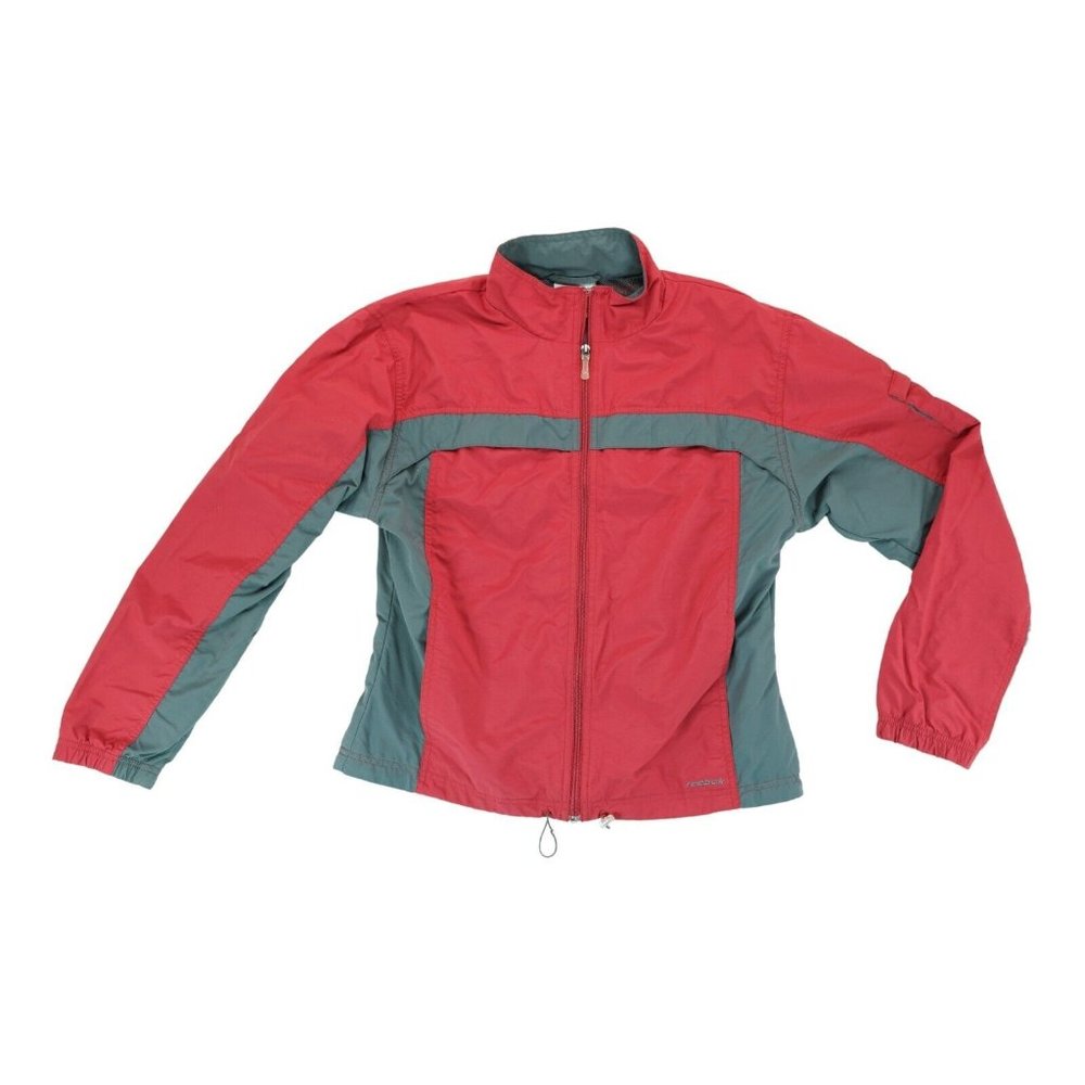 Reebok Track Windbreaker Jacket Size Medium Red and Grey Full Zip